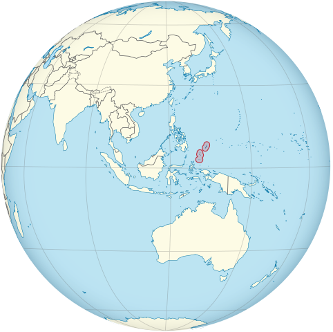 Palau on a map