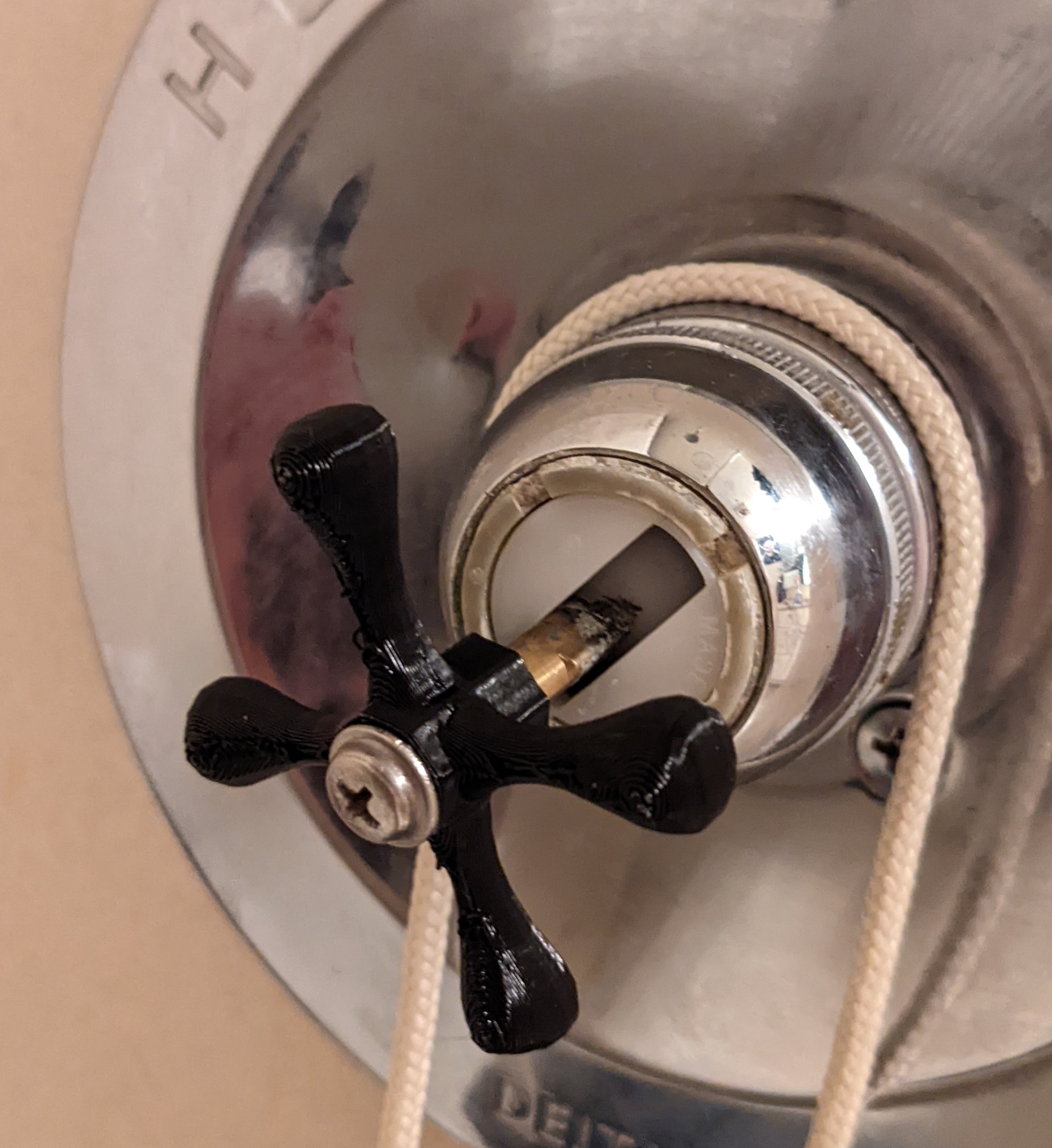 Shower knob final result installed